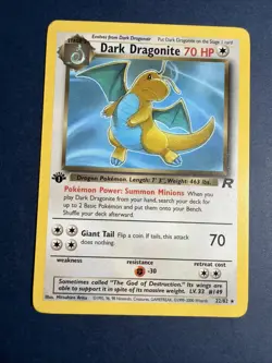 Pokemon Dark Dragonite TCG 1st Edition Non-Holo Card 22/82 Mint - Image 5
