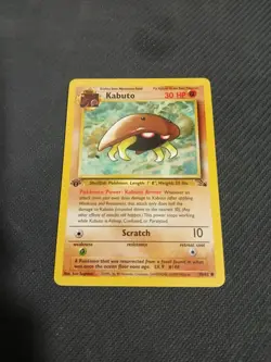 Kabuto 1st Edition Fossil Set Pokemon WOTC TCG Common Card #50/62 LP - Image 1