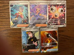 Lot of5 Pokemon Full Art Trainer Cards Near Mint Ultra Rare Acerolas Mischief - Image 1