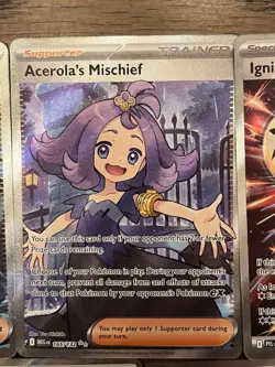 Lot of5 Pokemon Full Art Trainer Cards Near Mint Ultra Rare Acerolas Mischief - Image 3