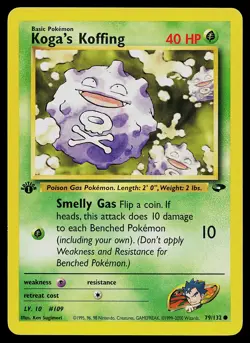 Pokemon Card - Koga's Koffing Gym Challenge 1st Edition 79/132 Common - Image 1