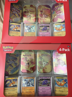 2- Pokemon 4 Mini Tins + 4 Promo Cards Bundle - 151 SAMS CLUB EXCLUSIVE IN HAND - Image 1
