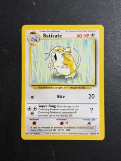 Pokemon Uncommon Card : Raticate 40/102 (Base Set) - Image 1