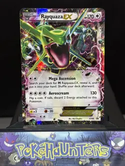 Pokemon Card Rayquaza EX XY66 Black Star Promo STANDARD SIZE Played - Image 1