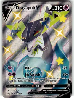 Pokemon TCG Dragapult v SWSH096 Shiny Full Art Promo Card Near Mint Condition - Image 1