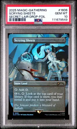 PSA 10 Scrying Sheets, Foil, Hatsune Miku Secret Lair 1606 MTG - Image 1