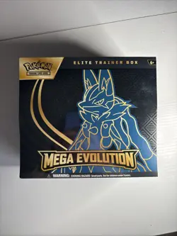 Pokemon TCG Mega Evolution 2025 Lucario ETB Elite Trainer Box Sealed - Image 1