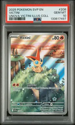 2025 Pokemon Svp En-Sv Black Star Promo #208 Victini Illus Coll PSA 10 - Image 1