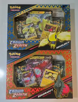Pokemon Crown Zenith Regieleki V AND Regidrago V Box Collection SEALED - Image 1
