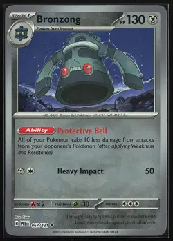 Bronzong (Master Ball Pattern) Holo #067/131 SV: Prismatic Evolutions Pokemon NM - Image 1