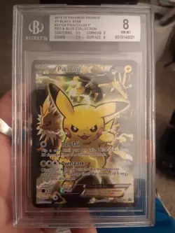 Pikachu EX XY124 Pokemon Black Star Promos Red & Blue Collection BGS 8 NM-MT - Image 1