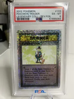Pokemon TCG Pokemon Trader 2002 103/110 Reverse Holo Rare PSA 6 - Image 1