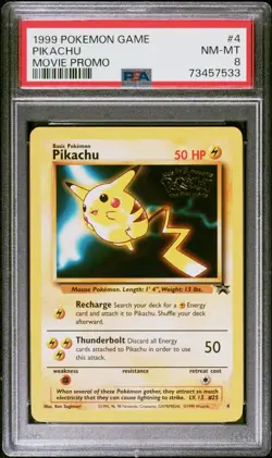 1999 Pokemon Game Pikachu 4 Movie Promo Game Movie Pokemon PSA 8 - Image 1