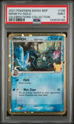 2021 POKEMON SWSH BLACK STAR PROMO CELEBRATIONS COLLECTION MIMIKYU-HOLO 136 - Image 1