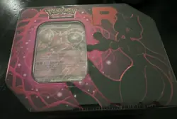 Pokemon TCG: Scarlet & Violet Team Rocket Mewtwo Tin sealed 5 Booster Packs - Image 2