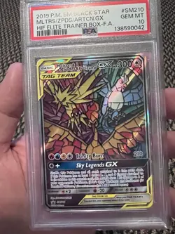 PSA 10 Pokemon 2019 Hidden Fates Moltres/Zapdos/Articuno GX Promo #SM210 - Image 1