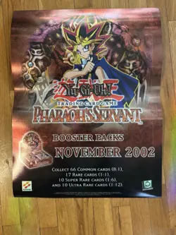 2002 Rare Yu-Gi-Oh! (Yugioh) Pharaoh's Servant Promo Poster 18 x 24 - Image 1