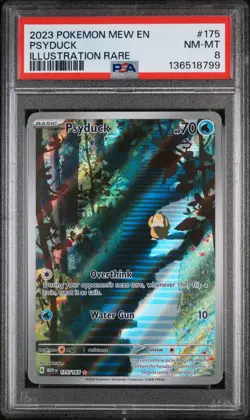 PSA 8 NM-MT Psyduck 175/165 SV 151 Illustration Rare 2023 Pokemon Card - Image 1