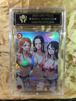 NAMI x BOA HANCOCK x NICO ROBIN Waifu Goddess Card CUSTOM MADE Gold/Black Label - Image 1