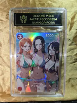 NAMI x BOA HANCOCK x NICO ROBIN Waifu Goddess Card CUSTOM MADE Gold/Black Label - Image 2