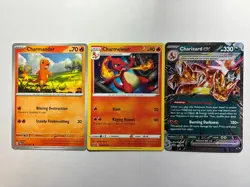 Charizard Holo Promo 196 Charmander Charmeleon Evolution 3 Card Set Pokemon TCG - Image 1