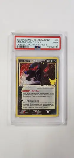 PSA 9 Pokemon Card: Umbreon Gold Star 17/17 Celebrations Classic Collection - Image 1