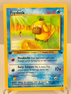 Psyduck 53/62 Fossil Set WOTC Pokemon Card 1st Edition - Lightly Played - Image 1
