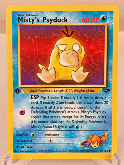 Misty's Psyduck 90/132 Gym Challenge Pokemon Card 1st Edition - Near Mint / VLP - Image 1