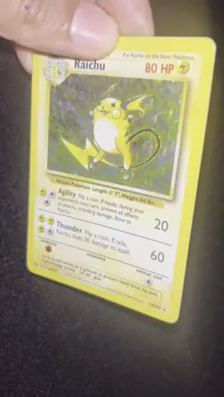 Pokemon TCG Raichu Holo Unlimited Rare Card 14/102 Base Set - Image 2