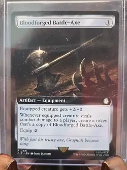 Bloodforged Battle-Axe (Extended Art) Universes Beyond: Fallout MTG Regular NM - Image 3