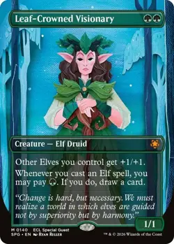 1 x Leaf-Crowned Visionary - Borderless - Special Guests - NM-Mint - MTG - Image 1