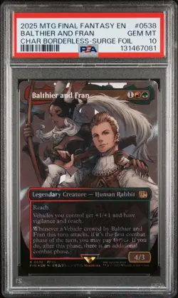 2025 MTG Final Fantasy Balthier and Fran Borderless Surge Foil 0538 PSA 10 - Image 1