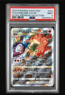 Pokemon TCG Charizard VSTAR SWSH262 Black Star Promo PSA MT 9 - Image 1