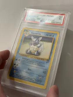 2000 POKEMON GAME PROMO WARTORTLE #63/130 WIZARD GOLD STAMP PSA 7 - Image 3