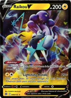 Pokemon TCG Raikou V 048/172 Swsh09: Brilliant Stars Ultra Rare Holo NM - Image 1