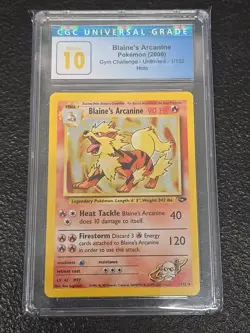 2000 Pokemon Gym Challenge Blaine's Arcanine 1/132 CGC Gem Mint Pristine 10 Holo - Image 1
