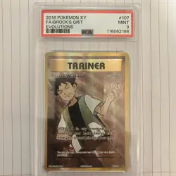 2016 Pokemon XY Evolutions BROCK'S GRIT Full Art PSA 9 - 107/108 - Image 1