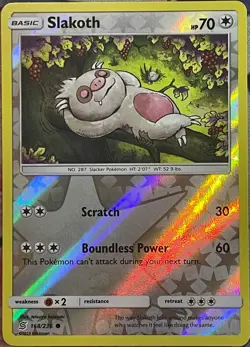 Slakoth Reverse Holo - 168/236 - Unified Minds Pokemon 2019 - Image 1