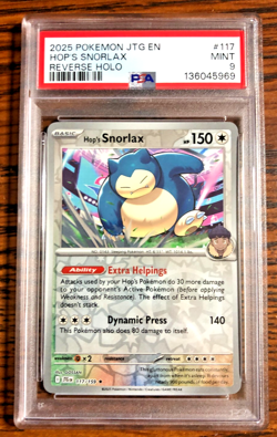 Hop's Snorlax Reverse Holo #117 - PSA MINT 9 - SV Journey Together - Pokemon TCG - Image 1