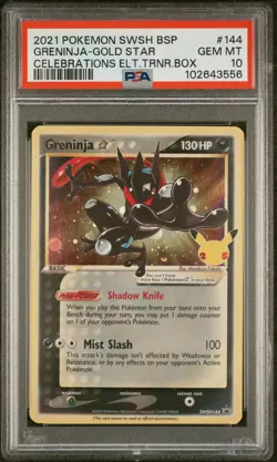 2021 POKEMON SWSH BLACK STAR PROMO #144 GRENINJA-GOLD STAR PSA 10 - Image 1