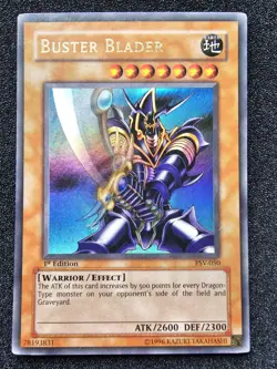 MP (SEE PICS) YUGIOH BUSTER BLADER 1st Edition Ultra Rare NA Holo PSV-050 - Image 1
