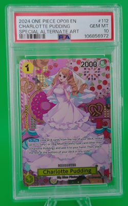 One Piece Charlotte Pudding #112 2024 English Special Alternate Art PSA 10 - Image 1