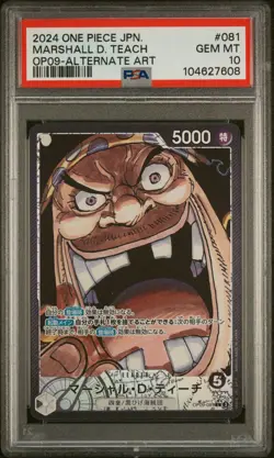 One Piece Emperors In the New Worlds Marshall D.Teach OP09-081 Leader PSA 10 - Image 2