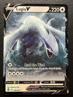 Lugia V 138/195 Sword & Shield Silver Tempest Holo UR NM Pokemon Card 2022 - Image 1