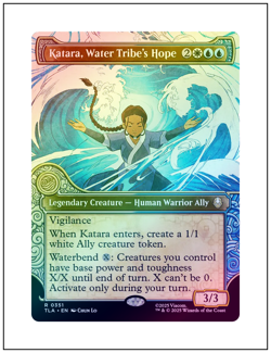 1x Katara, Water Tribe's Hope, Showcase Art Foil, Avatar, Magic, MTG NM - Image 1