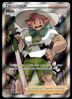 Pokemon TCG SWSH02: Rebel Clash #190/192 Milo (Full Art) Holo NM - Image 1