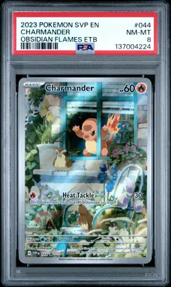 2023 POKEMON SVP EN-SV BLACK STAR PROMO #044 CHARMANDER PSA 8 - Image 1