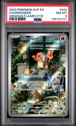 2023 POKEMON SVP EN-SV BLACK STAR PROMO #044 CHARMANDER PSA 8 - Image 1