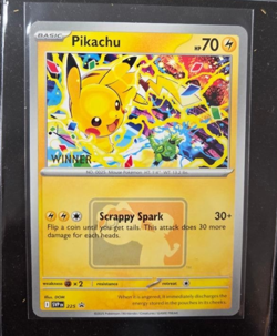 Pikachu Winner Promo 2025 World Championships SVP EN 225 Pokemon Worlds NEW - Image 1