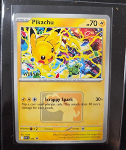 Pikachu Winner Promo 2025 World Championships SVP EN 225 Pokemon Worlds NEW - Image 2